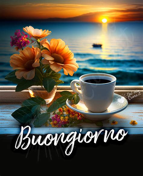 buongiorno fiori e caffe|buon giorno immagine.